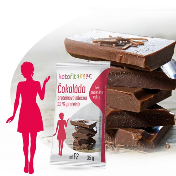 Mléčná proteinová (33%) čokoláda Ketofit, 35g