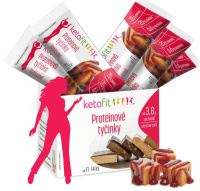 Proteinová tyčinka Slaný karamel Ketofit 14 ks