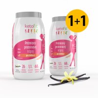 1+1 Premium proteinový nápoj Ketofit VANILKA, 2000 g, 80 porcí
